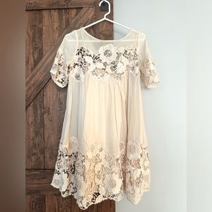 Anthropologie Peach Dress, Size 0, New with Tags, Includes Slip